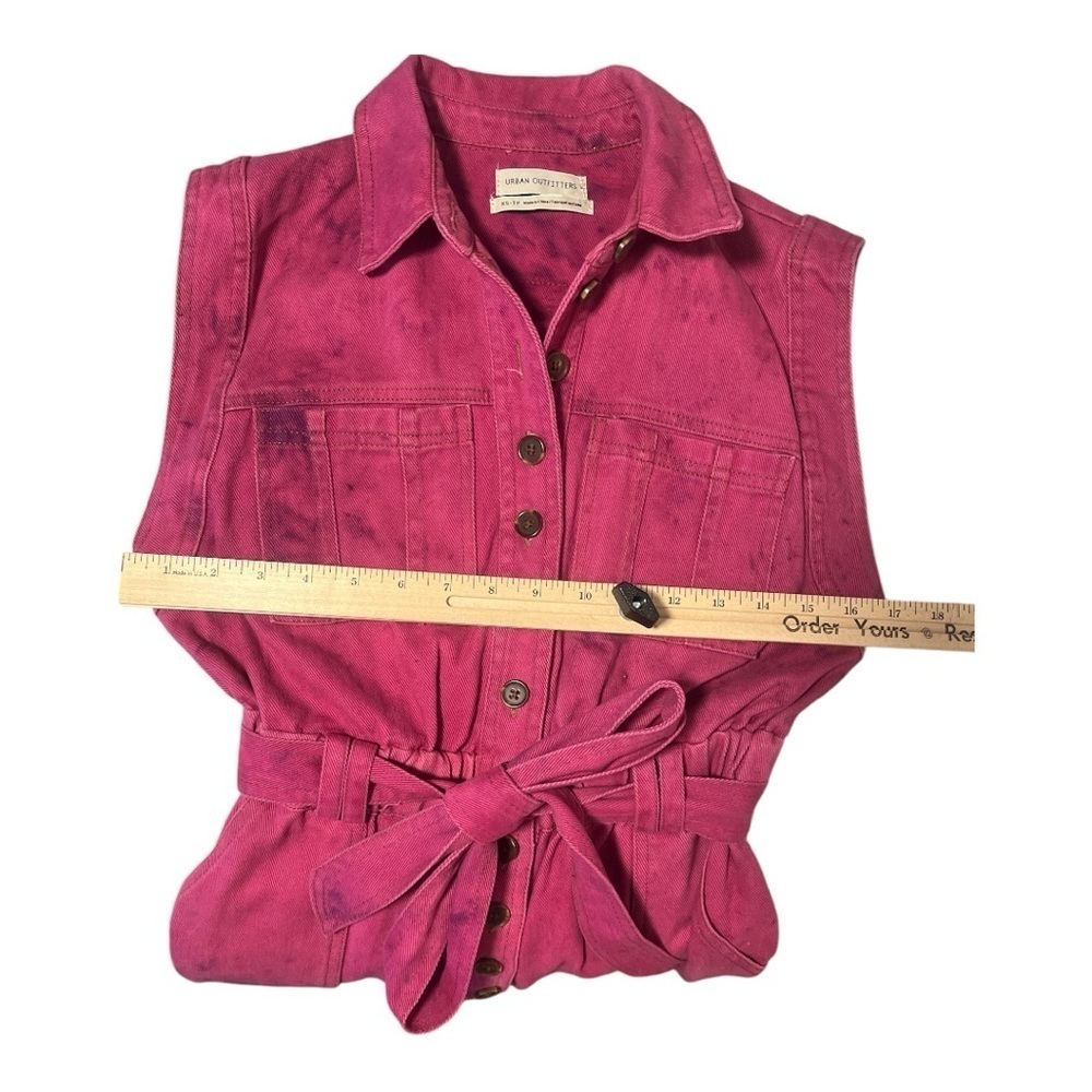 Urban Outfitters Sydney Steamed Utility Jumpsuit Pink Size XS WA1 - Picture 6 of 7